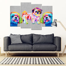 Load image into Gallery viewer, Colorful Shih Tzu 5 Piece Framed Canvas- Free Shipping