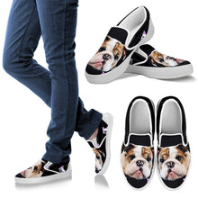 Load image into Gallery viewer, Bull Dog Print Slip Ons For Women- Express Shipping