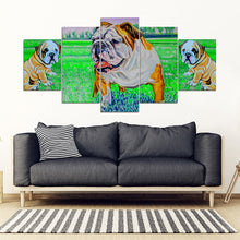 Load image into Gallery viewer, Bulldog Art Print 5 Piece Framed Canvas- Free Shipping