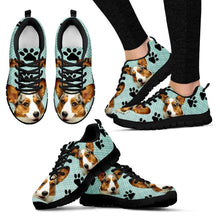 Load image into Gallery viewer, Corgi Dog Print-(Black/White) Running Shoes For Women-Express Shipping-Designed By Christina Jensen