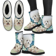 Load image into Gallery viewer, Cute Bichon Frise Print Faux Fur Boots For Women- Free Shipping