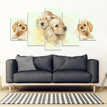 Load image into Gallery viewer, Cocker Spaniel Print-5 Piece Framed Canvas- Free Shipping