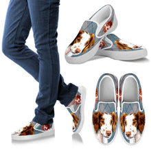 Load image into Gallery viewer, Brittany Dog Print Slip Ons For Women-Express Shipping