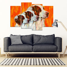 Load image into Gallery viewer, Brittany Dog Print 5 Piece Framed Canvas- Free Shipping