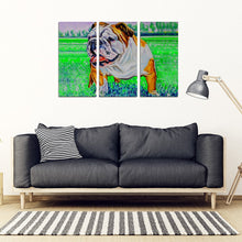 Load image into Gallery viewer, Bulldog Art Print 5 Piece Framed Canvas- Free Shipping