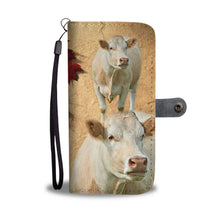Load image into Gallery viewer, Charolais Cattle (Cow) Print Wallet Case-Free Shipping