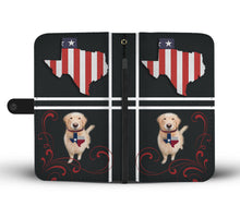 Load image into Gallery viewer, Cute Golden Retriever Print On Black Wallet Case-Free Shipping-TX State
