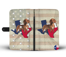 Load image into Gallery viewer, Cute Dachshund Dog Print Wallet Case-Free Shipping-TX State