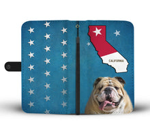 Load image into Gallery viewer, Bulldog Print Wallet Case-Free Shipping-CA State