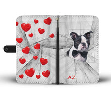 Load image into Gallery viewer, Boston Terrier On White Print Wallet Case- Free Shipping-AZ State