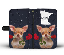 Load image into Gallery viewer, Chihuahua With Rose Print Wallet Case-Free Shipping-MN State