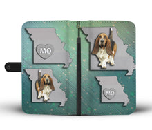 Load image into Gallery viewer, Cute Basset Hound Print Wallet Case-Free Shipping-MO State