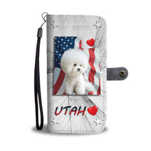 Load image into Gallery viewer, Cute Bichon Frise Print Wallet Case-Free Shipping- UT State
