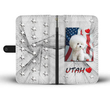 Load image into Gallery viewer, Cute Bichon Frise Print Wallet Case-Free Shipping- UT State