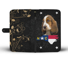 Load image into Gallery viewer, Cute Basset Hound Print Wallet Case- Free Shipping-NC State