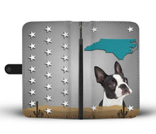 Load image into Gallery viewer, Cute Boston Terrier Print Wallet Case- Free Shipping-NC State