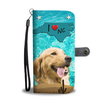 Load image into Gallery viewer, Cute Golden Retriever Print Wallet Case-Free Shipping-NC State