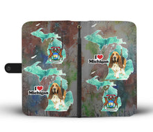 Load image into Gallery viewer, Cute Basset Hound Print Wallet Case-Free Shipping-MI State