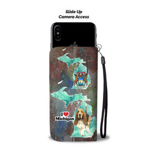 Load image into Gallery viewer, Cute Basset Hound Print Wallet Case-Free Shipping-MI State