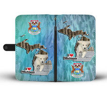 Load image into Gallery viewer, Cute Golden Retriever Puppy Print Wallet Case-Free Shipping-MI State