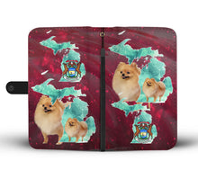 Load image into Gallery viewer, Cute Pomeranian Print Wallet Case-Free Shipping-MI State