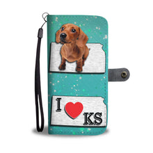 Load image into Gallery viewer, Cute Dachshund Puppy Print Wallet Case-Free Shipping-KS State