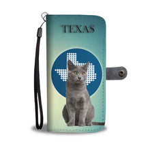 Load image into Gallery viewer, Chartreux Cat Print Wallet Case-Free Shipping-TX State