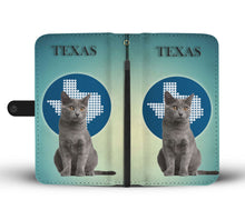 Load image into Gallery viewer, Chartreux Cat Print Wallet Case-Free Shipping-TX State