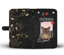 Load image into Gallery viewer, Cute Burmese Cat On Black Print Wallet Case-Free Shipping-IN State
