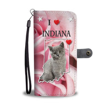 Load image into Gallery viewer, British Shorthair Cat On Pink Print Wallet Case-Free Shipping-IN State