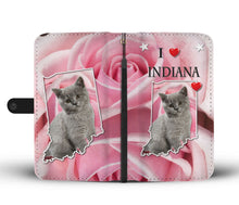 Load image into Gallery viewer, British Shorthair Cat On Pink Print Wallet Case-Free Shipping-IN State