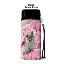 Load image into Gallery viewer, British Shorthair Cat On Pink Print Wallet Case-Free Shipping-IN State