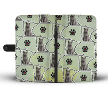Load image into Gallery viewer, Chartreux Cat Print Wallet Case-Free Shipping-MN State