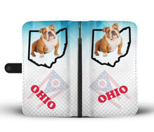 Load image into Gallery viewer, Bulldog Print Wallet Case-Free Shipping-OH State