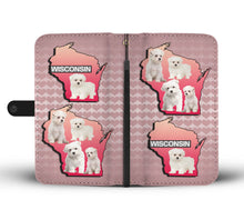 Load image into Gallery viewer, Cute Maltese Dog On Pink Print Wallet Case-Free Shipping-WI State