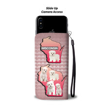 Load image into Gallery viewer, Cute Maltese Dog On Pink Print Wallet Case-Free Shipping-WI State