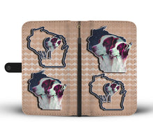 Load image into Gallery viewer, Brittany Dog Art Print Wallet Case-Free Shipping-WI State