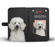 Load image into Gallery viewer, Cute Poodle On Black Print Wallet Case-Free Shipping-AZ State