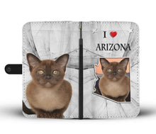 Load image into Gallery viewer, Burmese Cat Print Wallet Case-Free Shipping-AZ State