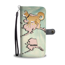 Load image into Gallery viewer, Brown Eskimo Dog Print Wallet Case-Free Shipping-AK State