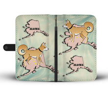 Load image into Gallery viewer, Brown Eskimo Dog Print Wallet Case-Free Shipping-AK State