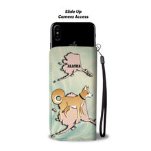 Load image into Gallery viewer, Brown Eskimo Dog Print Wallet Case-Free Shipping-AK State