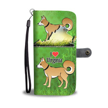 Load image into Gallery viewer, Brown Eskimo Dog Print Wallet Case-Free Shipping-VA State