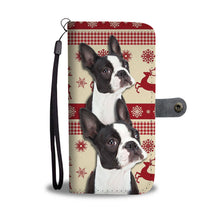 Load image into Gallery viewer, Cute Boston Terrier Christmas Print Wallet Case-Free Shipping