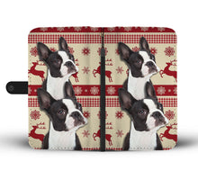 Load image into Gallery viewer, Cute Boston Terrier Christmas Print Wallet Case-Free Shipping