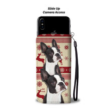Load image into Gallery viewer, Cute Boston Terrier Christmas Print Wallet Case-Free Shipping
