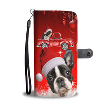 Load image into Gallery viewer, Cute Boston Terrier Red Christmas Print Wallet Case-Free Shipping