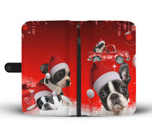 Load image into Gallery viewer, Cute Boston Terrier Red Christmas Print Wallet Case-Free Shipping