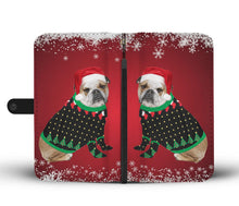 Load image into Gallery viewer, Bulldog Red Christmas Print Wallet Case-Free Shipping
