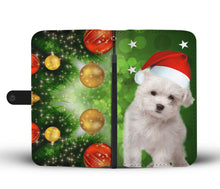 Load image into Gallery viewer, Cute Maltese Dog On Christmas Print Wallet Case-Free Shipping